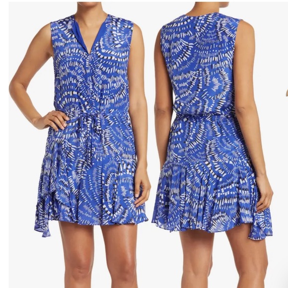 REISS Elsie Geo Print Dress - Blue, EUC, Freshly dry cleaned too! US14 EU46 UK18 - Picture 14 of 14